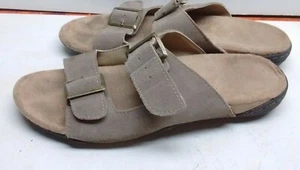 Jambu J41 JBU 9M Gray Leather Slip On Slide Strap Mule Slide Sandal Women Shoe - Picture 1 of 5