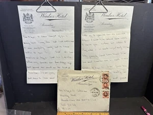 1925 Letter Windsor Hotel, Alexandria Egypt, Cover & Letter - Picture 1 of 5