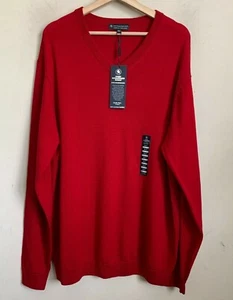 Hart Schaffner Marx Sweater Red V-Neck Extra Fine Merino Wool Size XLT NEW - Picture 1 of 7