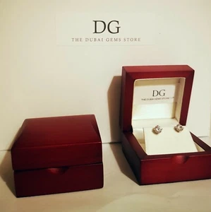 Exklusive Silber Rundschliff DG erstellt Diamant Ohrstecker GESCHENKBOX enthalten - Bild 1 von 12