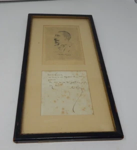 Anatole Frankreich gerahmter signierter Brief - Bild 1 von 2