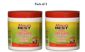 2 BALSAMI PER CAPELLI E CUOIO CAPELLUTO SUPER GRO AFRICA'S BEST HERBAL 5,25 once (confezione da 2) - Foto 1 di 2