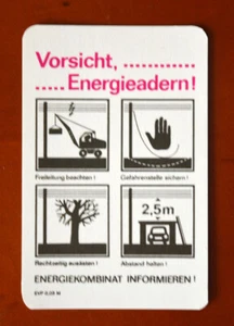 DDR Taschenkalender  -  1986 - VEB Energiekombinat - Vorsicht...Energieadern ! - Bild 1 von 2
