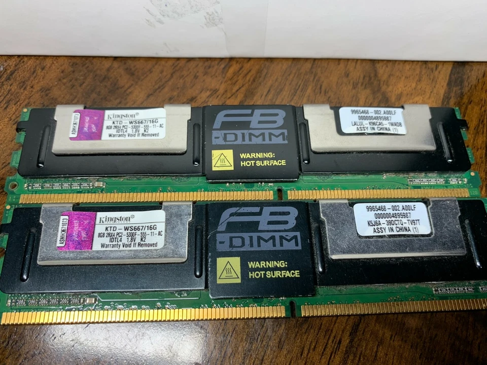 Kingston 16GB (2x 8GB) 2Rx8 PC2 5300F DDR2 FBDIMM ECC Registered Server Memory  - Image 1 of 1