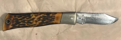 Vintage Camillus #8 Folding Knife Stag Handles WELL USED New York USA - Image 1 of 4
