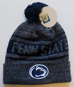 PENN STATE NITTANY LIONS TOP OF THE WORLD WINTER POM POM HAT MEN'S ACRYLIC KNIT - Picture 1 of 2