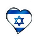 ISRAELI FLAG HEART STICKER ~ Israel Star of David Decal 3"  NEW