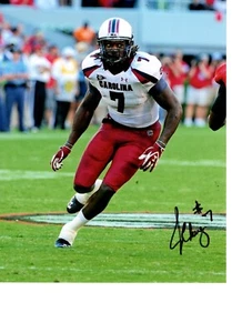 FOTO 8X10 FIRMADA POR JADEVEON CLOWNEY SOUTH CAROLINA CON CERTIFICADO DE AUTENTICIDAD #4 - Imagen 1 de 1