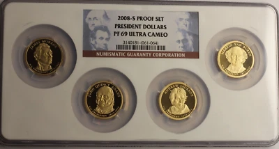 2008-S NGC PF69 UCAM - Presiden US Mint Proof 4 Coin - Ultra Cameo - 4 Coin Set! - Image 1 of 3