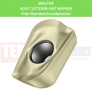 10 x Walter ADGT 10T330R-D67 WSP45S Milling Inserts for Steel & VA - Picture 1 of 1