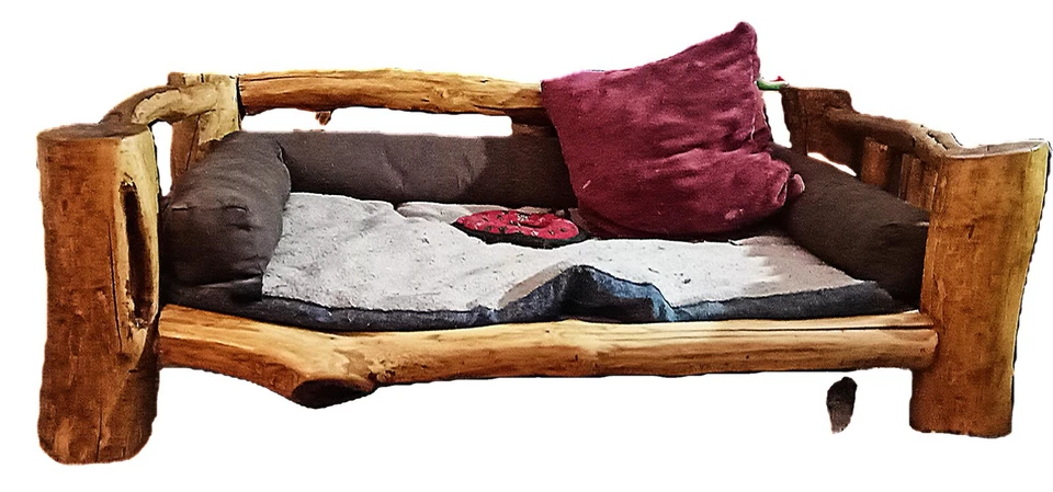 RUSTIC HAND MADE THERAPUTIC LOG, DOG BED FRAMES! **READ DESCRIPTION** - Image 1 of 4