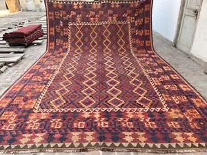9.7x14.9 Antique Luxurious Oriental 10x15 Large Afghan Faded Living Room Carpet - Picture 1 of 16