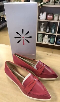 Isaac Mizrahi Live! Pink Leather Featherweight Penny Loafers - 8 Medium - Image 1 of 4