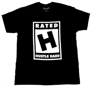 HUSTLE HARD T-shirt RATED H Urban Streetwear Men's 100% Soft Cotton Tee New - Picture 1 of 2