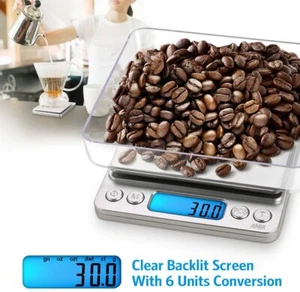 Mini Digital Scale 3000g Jewelry Gold Silver Coin Gram Pocket Herb Grain 0.1g US - Picture 1 of 8