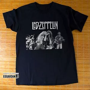 Led Zeppelin English Rock Band Heavy Cotton Black Unisex T-shirt Size S-5XL - Picture 1 of 5