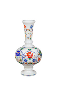 10 " Marble flower vase Semi Multi Stein Blumenmuster Inlay Möbel & Innen Dekors