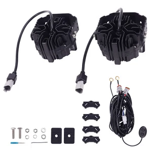Round LED Light Pods 5" 180W Spot Beam RGB DRL White Amber IP68 Off Road Lights - Foto 1 di 12