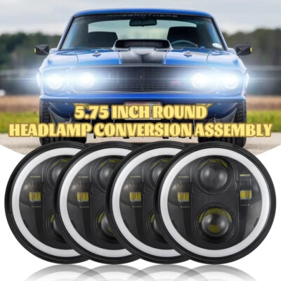 For Ford Gran Torino 1972-1976 4pcs Round 5.75" 5-3/4" LED Hi/Lo Headlights - Image 1 of 4