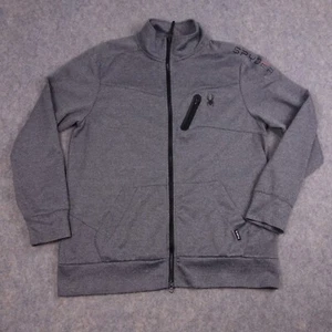 Spyder Sweatshirt XL grau Full Zip Mock Neck Reißverschlusstasche Freizeit aktiv - Bild 1 von 9