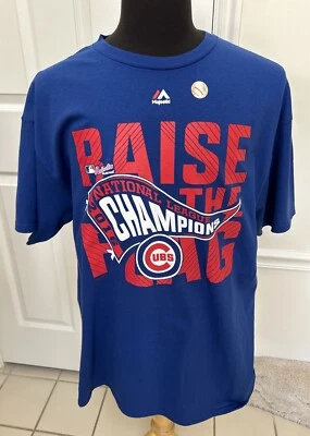 Nova Camiseta Majestic Chicago Cubs 2016 NL Champions Raise The Flag XL/XG - Imagem 1 de 4