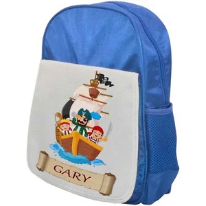 Personalised Childrens Pirate Backpack - pirate Ship with Pirates - School Bag - Bild 1 von 1