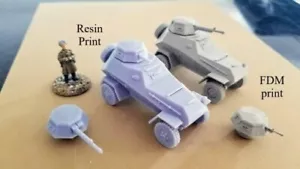 Sowjetischer Panzerwagen BA-64 B und D - 28 mm Maßstab 1/56 - Bild 1 von 2