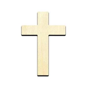 Cross Basic -  Laser Cut Out Unfinished Wood Shape Craft Supply - Picture 1 of 6