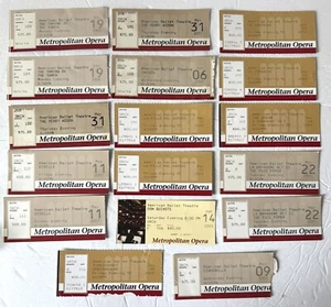 American Ballet Theatre New York Metropolitan Opera conjunto de 17 talones de entradas - Imagen 1 de 9