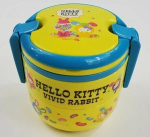 Hello Kitty Vivid Rabbit Stackable Lunch Box & Spoon To Go Container - Picture 1 of 11