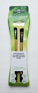 ECOTOOLS Enhancing Eye Makeup Brush Set: 2 Brushes w/4 Heads NEW - Picture 1 of 2