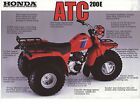 1983 HONDA ATC200ED 3 wheeler FARM BIKE 2 Page ATV Motorcycle Sales Brochure NCS