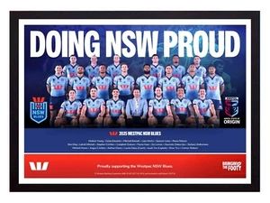 Framed 2025 New South Wales NRL State Of Origin Football Poster - 62cm x 44.5cm - Bild 1 von 4
