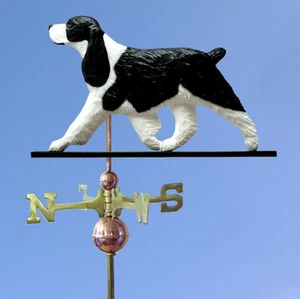 English Springer Spaniel Hand Carved Hand Painted Basswood Dog Weathervane Black - Picture 1 of 1