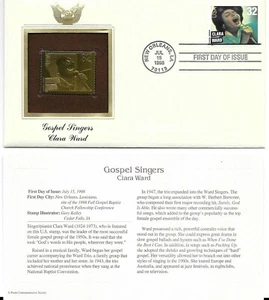 Gospel Singers-Clara Ward--1st day issue-Golden Replica - Picture 1 of 1