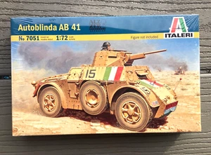ITALERI 1/72 WW II ITALIAN AUTOBLINDA AB 41 ARMOURED CAR MODEL KIT # 7051 F/S - Picture 1 of 8