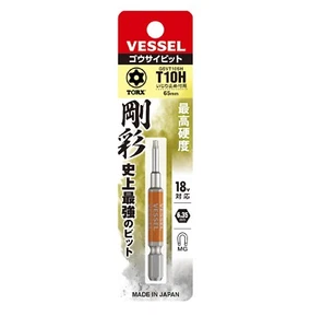 "BUQUE 1/4" DRIVER BIT TORX ""GOSAI"" 1 pieza (T10Hx65mm) GSVT10SH - Imagen 1 de 2