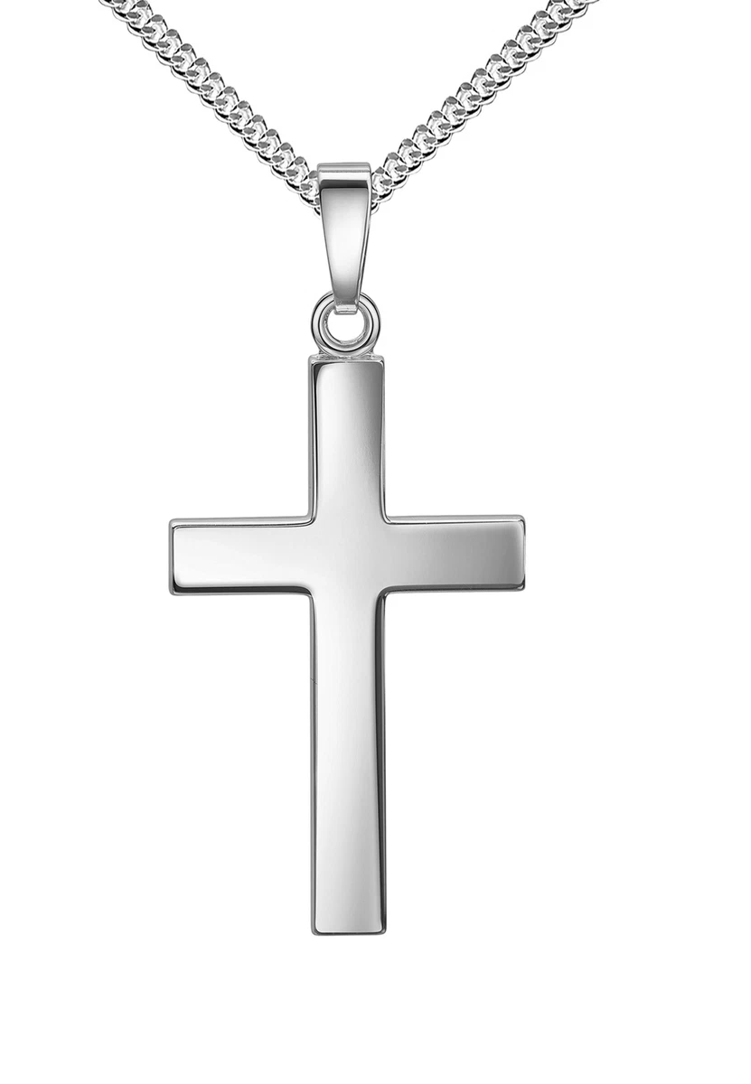 Dochais Kreuz Halskette Aus Edelstahl – Silber Mit Zirkonia & Unendlichkeitsanhänger, Für Damen & Herren