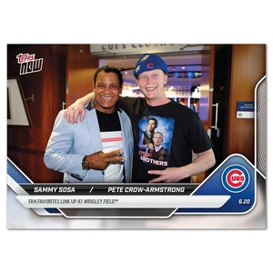 2025 Topps Now Pete Crow-Armstrong & Sammy Sosa #324 Chicago Cubs - Picture 1 of 2