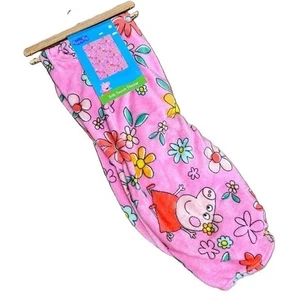 NUOVA COPERTA PER BAMBINI PEPPA PIG SETA TOCCO FIORI ROSA 50IN X 70IN - Foto 1 di 3