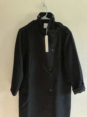 NWT Line & Dot Black Baldwin Texture Trench Coat Jacket Women's Size Small - Image 1 of 4