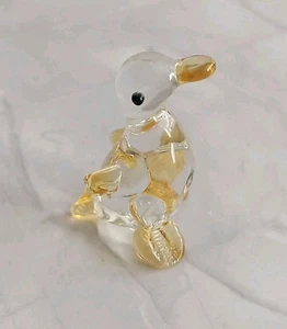 Kleine Glas Ente Ornament klar & gelb 1,5" Neu in Box toller Strumpf Füller! - Bild 1 von 4