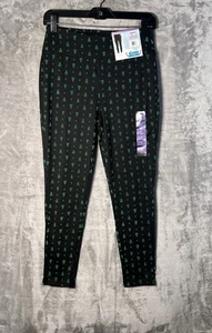 🆕 Rockin’ Around Women’s Leggings Black With Green Christmas Trees Size Small - Picture 1 of 6