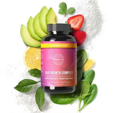 Primal Harvest Hair Vitamins – 60 Biotin & Zinc Pills for Women & Men Hair Growt - Image 1 of 4