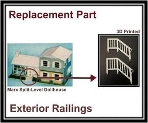 Vintage MARX "Split-Level" Dollhouse Replacement Part Exterior Railings - Picture 1 of 4