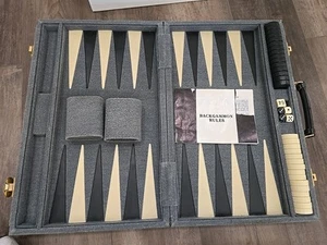 Vintage Large Briefcase Backgammon. 1.5” Pieces 18x11" - Picture 1 of 6