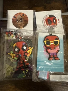 Funko Pop Lazy River/ Paintball Deadpool Lanyards + Pins Gamestop Lot Of 4 - Picture 1 of 2