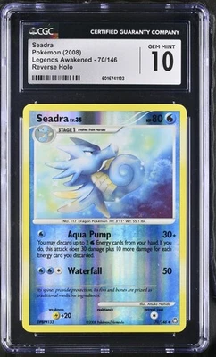 CGC 10 Seadra 70/146 Reverse Holo Legends Awakened Pokémon Card Gem Mint Pop 5! - Image 1 of 2