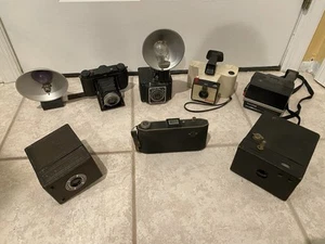 Antiguo Lote de Cámaras Caja Vintage Polaroid Life Time 120 Ansco B2 Raro Envío Gratis - Imagen 1 de 9