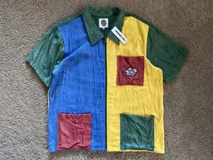 Taglia XL - Polo rotonda due Sean Wotherspoon Terry in tessuto con zip colorblock nuova rara - Foto 1 di 10